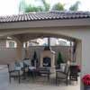 Stucco covered free standing patio cover